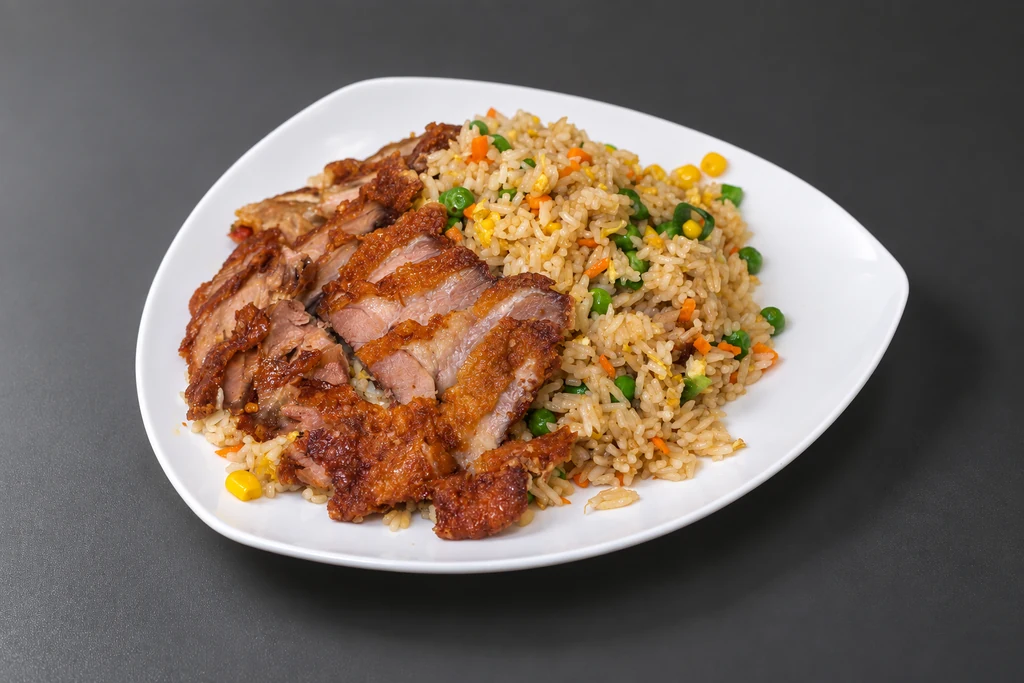 Knusprige Ente mit gebratenem Reis